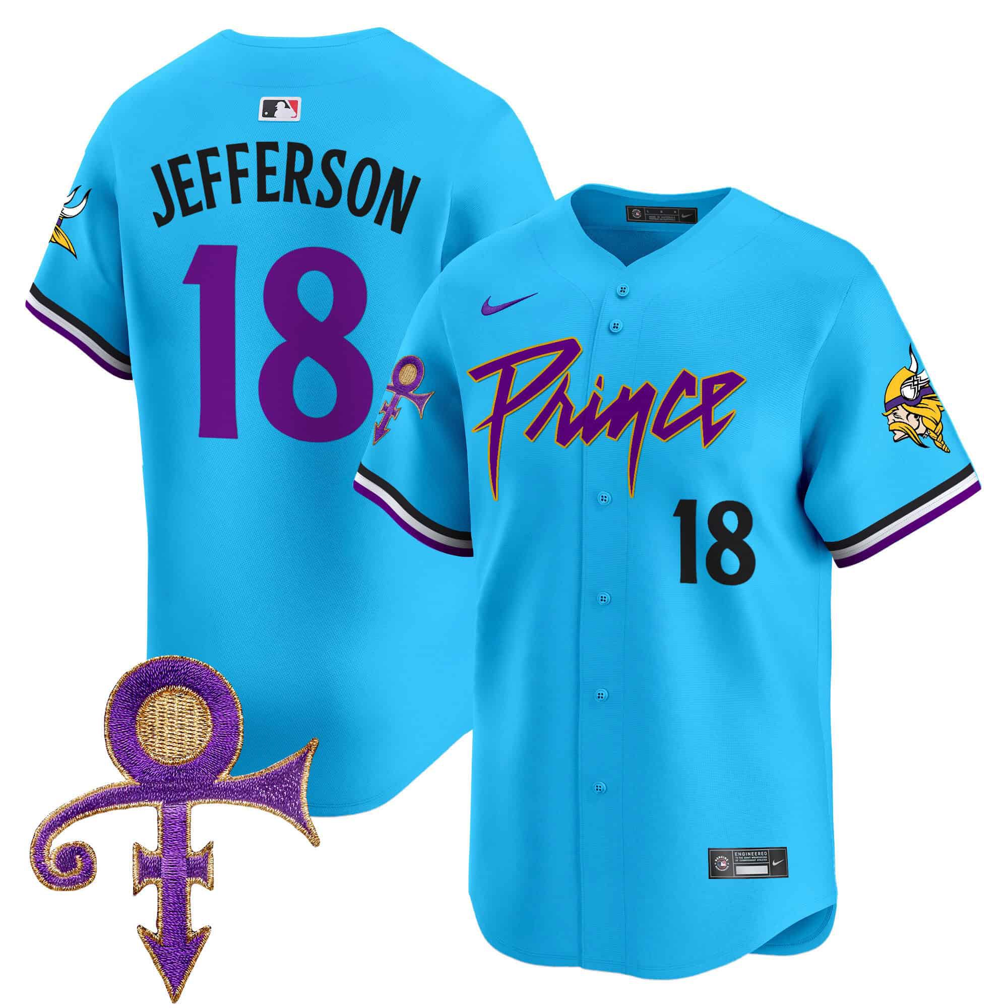 Men Minnesota Vikings #18 Jefferson Light Blue 2024 Nike Prince Patch Vapor Premier Limited NFL Jersey->indianapolis colts->NFL Jersey